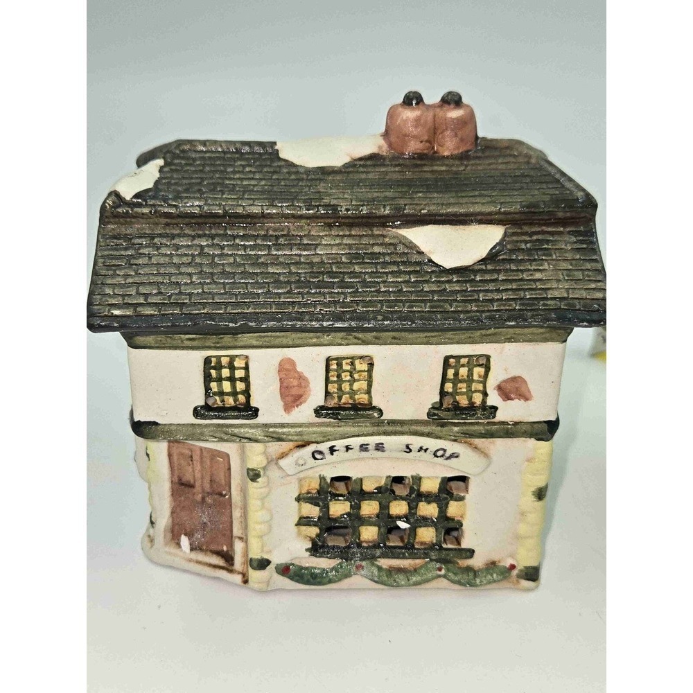 1992 National Rennoc "Coffee Shop" House Village Decorative Collectible